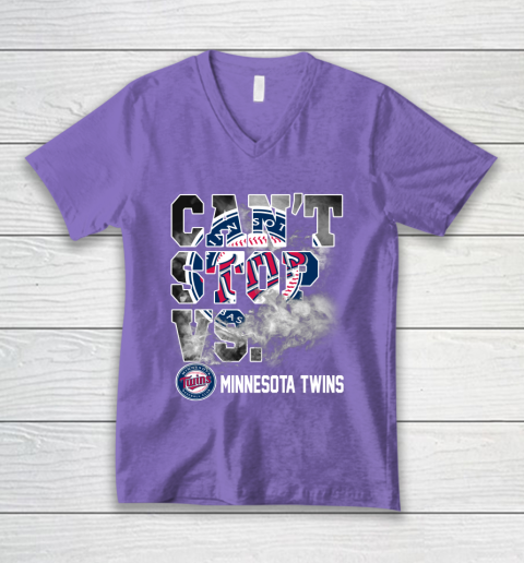 MLB Minnesota Twins Baseball Can't Stop Vs Twins V-Neck T-Shirt 8