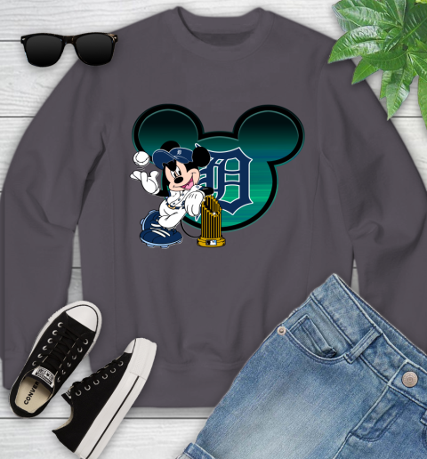 MLB Detroit Tigers The Commissioner's Trophy Mickey Mouse Disney Youth Sweatshirt 6
