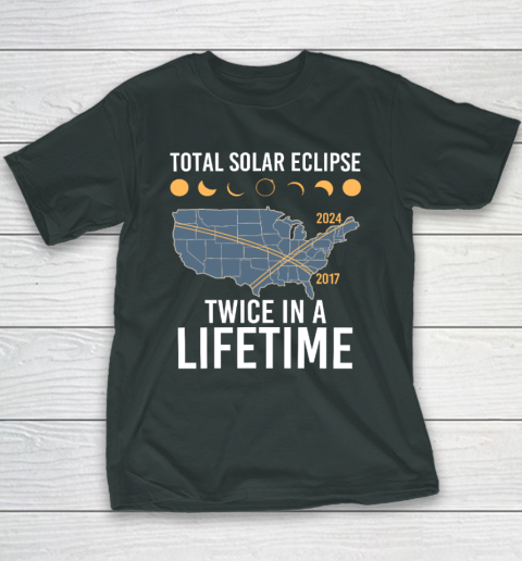 Twice In A Lifetime Solar Eclipse Shirt 2024 Total Eclipse Youth T-Shirt 3