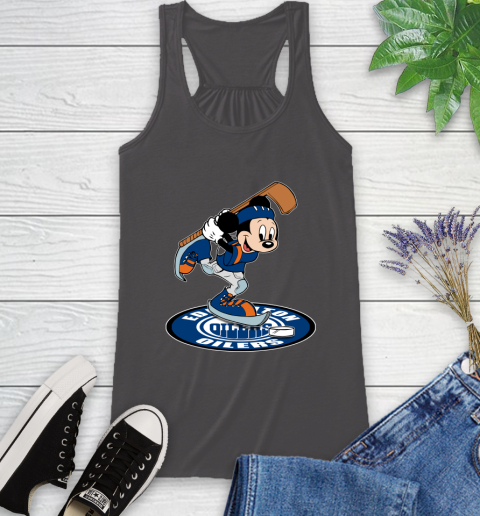 NHL Hockey Edmonton Oilers Cheerful Mickey Disney Shirt Racerback Tank 12