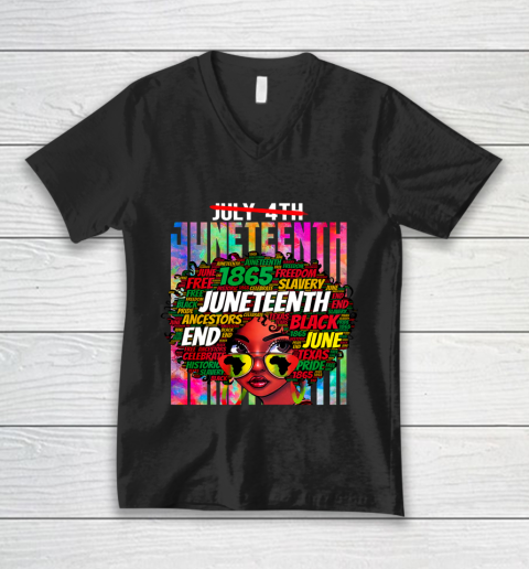 Juneteenth Freedom Day African American June 19th Junenth V-Neck T-Shirt