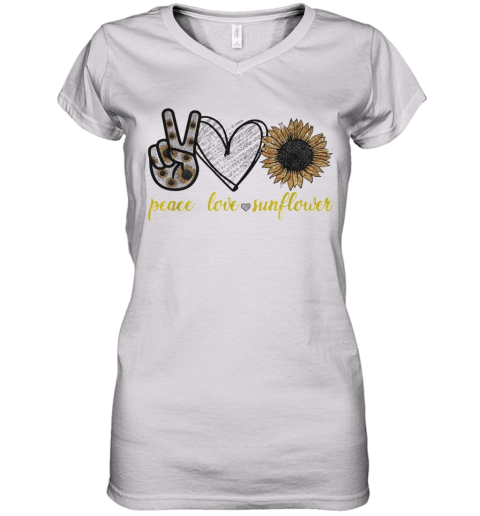 Peace Love Sunflower Women's V-Neck T-Shirt