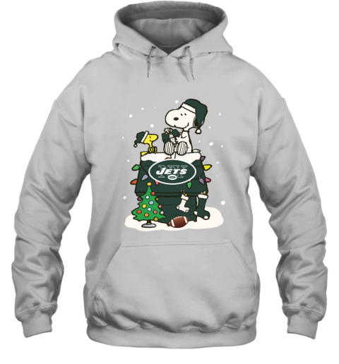 A Happy Christmas With New York Jets Snoopy Hoodie
