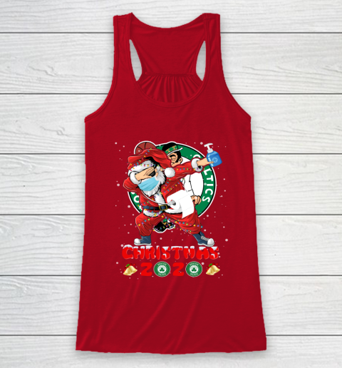 Boston Celtics Funny Santa Claus Dabbing Christmas 2020 NBA Racerback Tank 4