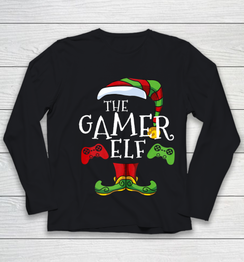 Gamer Elf Family Matching Christmas Funny Gaming Pajama Youth Long Sleeve