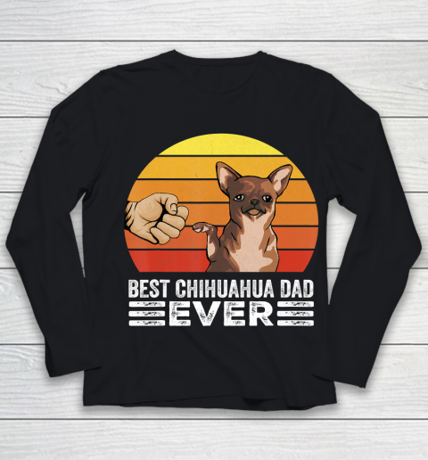 Father gift shirt Retro Vintage Best Chihuahua Dad Ever Dog Lover Gift T Shirt Youth Long Sleeve