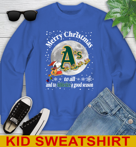Oakland Athletics Merry Christmas To All And To Athletics A Good Season MLB Baseball Sports Youth Sweatshirt 6
