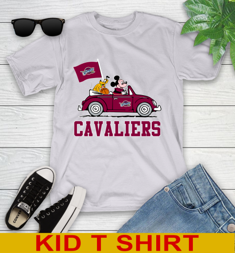 NBA Basketball Cleveland Cavaliers Pluto Mickey Driving Disney Shirt Youth T-Shirt 5