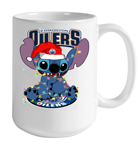 Edmonton Oilers NHL Hockey noel stitch Christmas Color Changing Mug 15oz 2