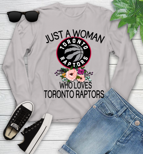 NBA Just A Woman Who Loves Toronto Raptors Basketball Sports Youth Long Sleeve 9