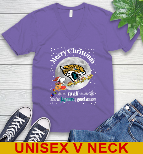 Jacksonville Jaguars Merry Christmas To All And To Jaguars A Good Season NFL Football Sports V-Neck T-Shirt 8