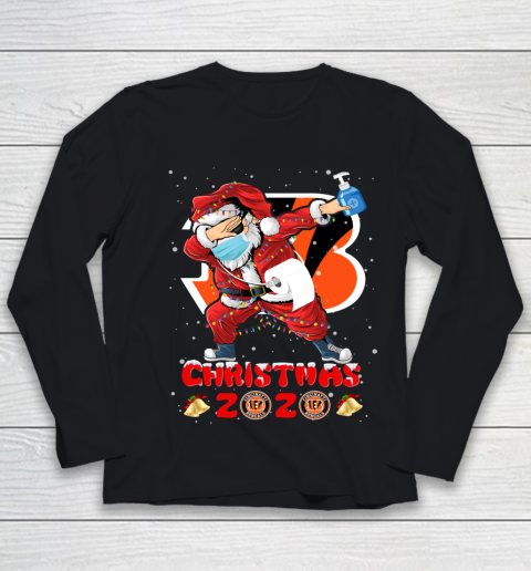 Cincinnati Bengals Funny Santa Claus Dabbing Christmas 2020 NFL Youth Long Sleeve