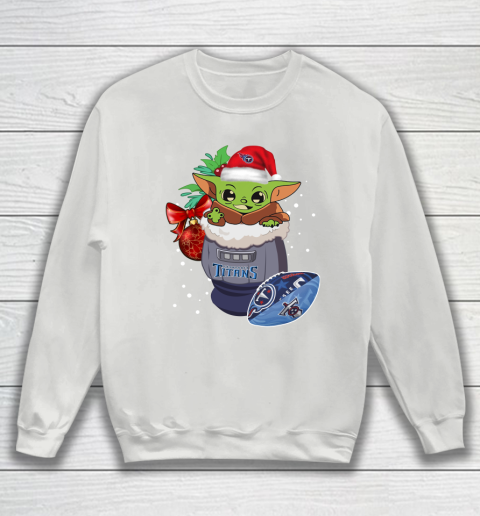 Tennessee Titans Christmas Baby Yoda Star Wars Funny Happy NFL Sweatshirt 5