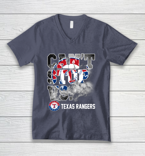 MLB Texas Rangers Baseball Can't Stop Vs Rangers V-Neck T-Shirt 7