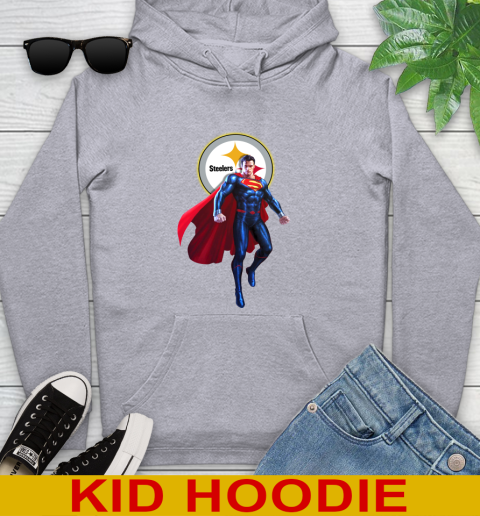 NFL Superman DC Sports Football Pittsburgh Steelers Youth Hoodie 6