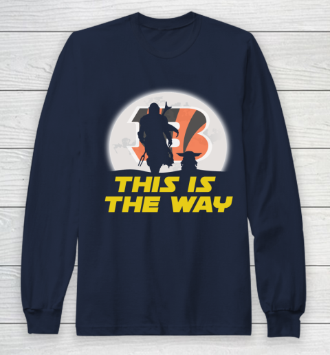 Cincinnati Bengals NFL Football Star Wars Yoda And Mandalorian This Is The Way Long Sleeve T-Shirt 2