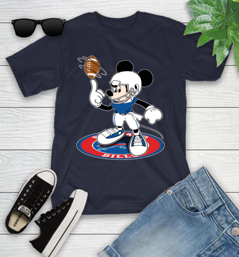 NFL Football Buffalo Bills Cheerful Mickey Disney Shirt Youth T-Shirt - Image 4