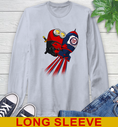 MLB Baseball Washington Nationals Deadpool Minion Marvel Shirt Long Sleeve T-Shirt 6