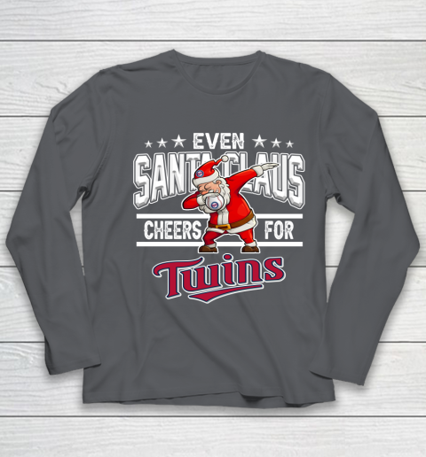Minnesota Twins Even Santa Claus Cheers For Christmas MLB Youth Long Sleeve 6