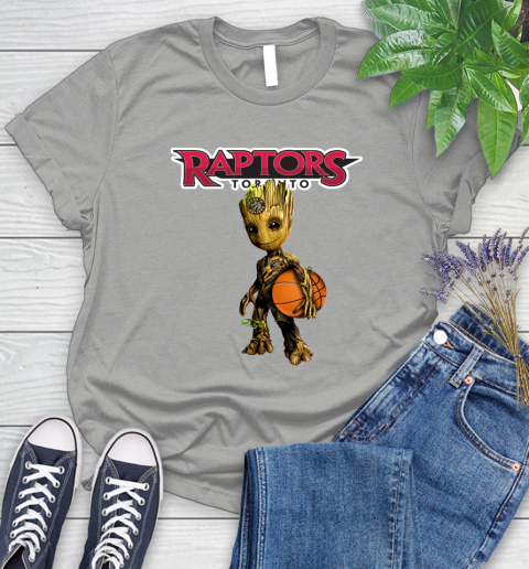 Toronto Raptors NBA Basketball Groot Marvel Guardians Of The Galaxy Women's T-Shirt 10