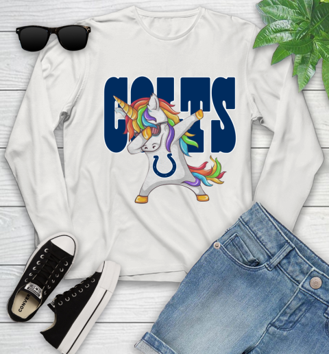 Indianapolis Colts NFL Football Funny Unicorn Dabbing Sports Youth Long Sleeve 12