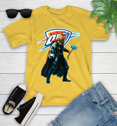 NBA Thor Avengers Endgame Basketball Oklahoma City Thunder Youth T-Shirt 8