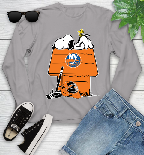 New York Islanders NHL Hockey Snoopy Woodstock The Peanuts Movie (1) Youth Long Sleeve 5
