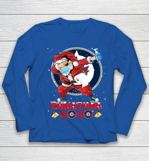 Winnipeg Jets Funny Santa Claus Dabbing Christmas 2020 NHL Youth Long Sleeve 7