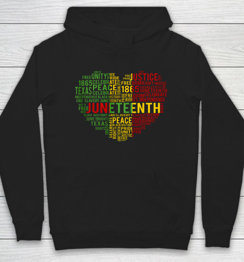 Juneteenth Heart Black History Afro American African Freedom Hoodie