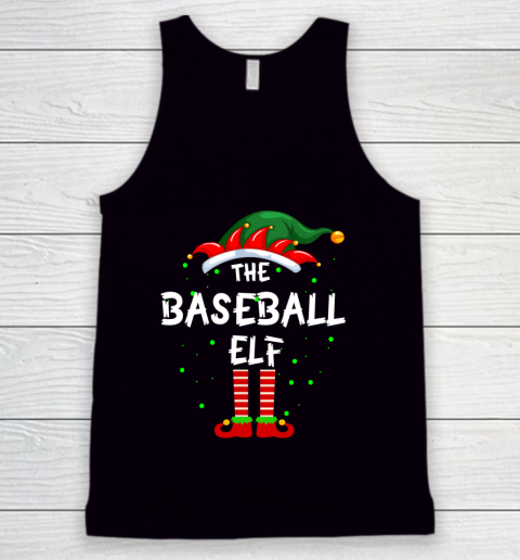 Baseball Elf Family Matching Group Funny Christmas Pajama Tank Top