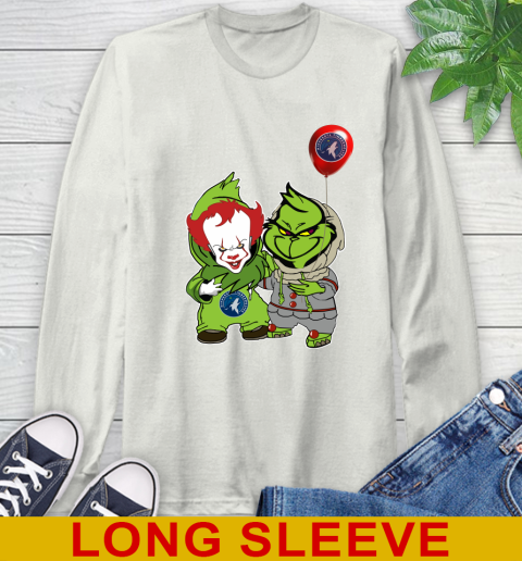 Minnesota Timberwolves Baby Pennywise Grinch Christmas NBA Basketball Long Sleeve T-Shirt 12