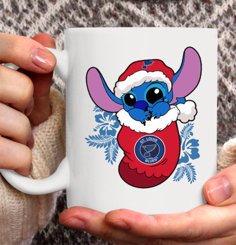 St.Louis Blues Christmas Stitch In The Sock Funny Disney NHL Ceramic Mug 11oz 2