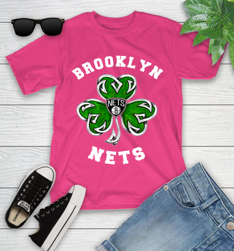 NBA Brooklyn Nets Three Leaf Clover St Patrick's Day Basketball Sports Youth T-Shirt 11