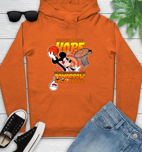 Atlanta Hawks NBA Basketball Mickey Disney Never Lose Hope Youth Hoodie 4