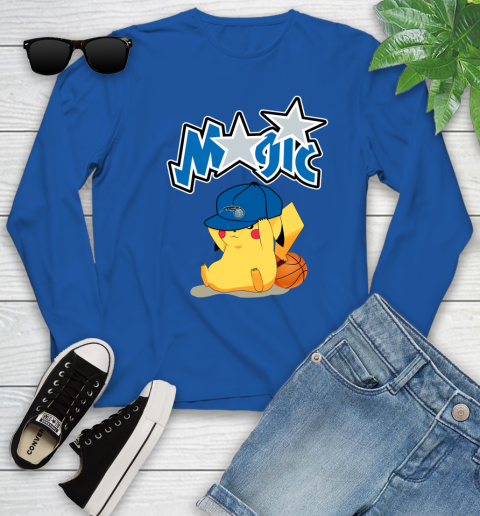 NBA Pikachu Basketball Sports Orlando Magic Youth Long Sleeve 9