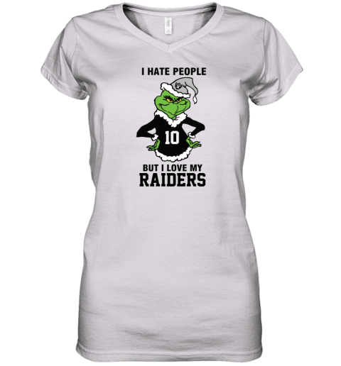I Hate People But I Love My Raiders Las Vegas Raiders NFL Teams Women's V-Neck T-Shirt