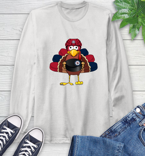 Winnipeg Jets Turkey Thanksgiving Day Long Sleeve T-Shirt