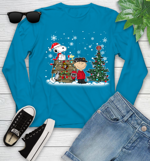 NHL Ottawa Senators Snoopy Charlie Brown Woodstock Christmas Stanley Cup Hockey Youth Long Sleeve 8