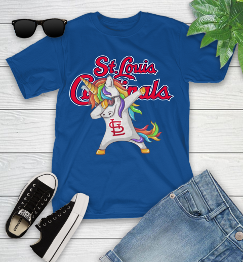 St.Louis Cardinals MLB Baseball Funny Unicorn Dabbing Sports Youth T-Shirt 9