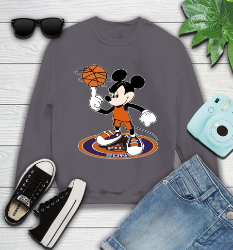 NBA Basketball Phoenix Suns Cheerful Mickey Disney Shirt Youth Sweatshirt 5