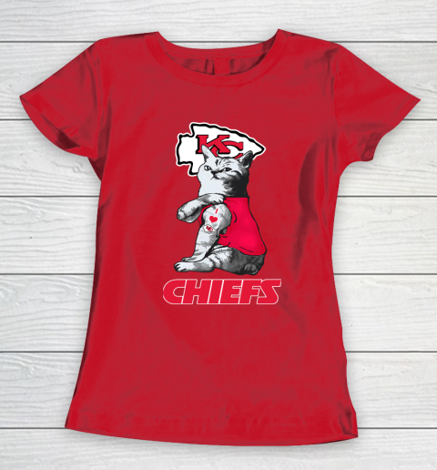 NFL Football My Cat Loves Kansas City Chiefs Women's T-Shirt 9