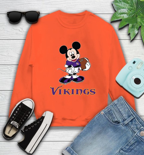 NFL Football Minnesota Vikings Cheerful Mickey Mouse Shirt Sweatshirt 4