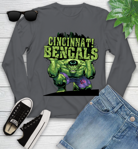 Cincinnati Bengals NFL Football Incredible Hulk Marvel Avengers Sports Youth Long Sleeve 8