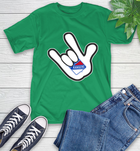 New York Rangers NHL Hockey Mickey Rock Hand Disney T-Shirt 7
