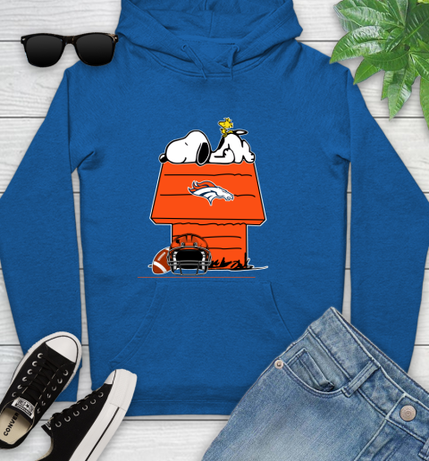 Denver Broncos NFL Football Snoopy Woodstock The Peanuts Movie Youth Hoodie 9