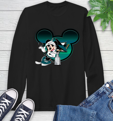 NHL San Jose Sharks Stanley Cup Mickey Mouse Disney Hockey T Shirt Long Sleeve T-Shirt 2