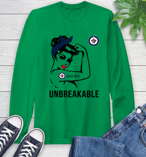 NHL Winnipeg Jets Girl Unbreakable Hockey Sports Long Sleeve T-Shirt 5