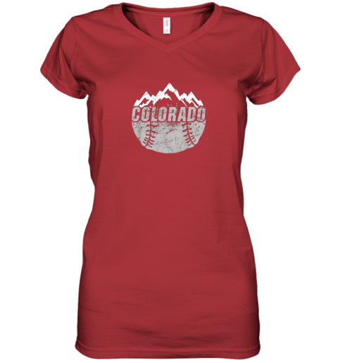 qqqj new colorado baseball rocky mountains women v neck t shirt 39 front red