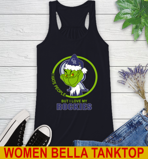 Colorado Rockies MLB Christmas Grinch I Hate People But I Love My Favorite Baseball Team Racerback Tank 10