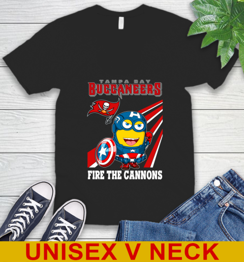 NFL Football Tampa Bay Buccaneers Captain America Marvel Avengers Minion Shirt V-Neck T-Shirt